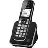 Panasonic KX-TGD310JTB Telefono Cordless Digitale, Unità Base e 1 Ricevitore, Display LCD Bianco, Vivavoce, ID Chiamante, Blocco Chiamate Indesiderate, Modalità Eco Plus, Sicurezza DECT, Nero