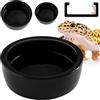 Magtara Ciotola per vermi per rettili, in ceramica, anti-fuga, per lucertola, geco leopardo, drago barbuto, camaleonte, pelle, tegu, serpente, verme della farina, superworm, scarafaggi Dubia (M, nero)