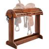 Essenhome Sella in legno extra large, design non abrasivo, supporto per briglie e supporto per sella resistente per case equestri, organizzazione della stanza dei cavalli, 70 x 30 x 70,9 cm (noce)