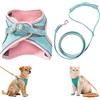 Bpoeee Escape Proof Cat and Dog Harness and Leash Set - Soft Suede Adjustable Vest for Small to Medium Pets, Kittens, Comfortable & Breathable with Safety Handle for Walking (C,S)
