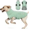 Hjumarayan Cappotto invernale per cani, foderato in pile, caldo, con foro per imbracatura, riflettente, trapuntato, impermeabile, per cani di taglia media, Border Collie (verde salvia, XL)