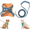 Bpoeee Escape Proof Cat and Dog Harness and Leash Set - Soft Suede Adjustable Vest for Small to Medium Pets, Kittens, Comfortable & Breathable with Safety Handle for Walking (B,S)