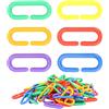 Riuulity Giocattolo da Masticare a Catena in Plastica per Pappagalli Ganci Colorati a C-Clamp/Holder Giocattolo Educativo per Uccelli Fai-da-te 100 Accessori a Catena