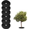 QUARKZMAN 6 Pezzi Anello per Pacciamatura Alberi 25cm Rotondo Tessuto Nero | Telo Barriera Erbacce Piante, Anelli Per Controllo Erba, Protettore Alberi, Non Tessuto