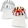 com-four® 2X Raccoglifrutta in Metallo Ø 15 cm con Sacco | Raccoglitore senza manico per mele, pere e altri frutti, ideale per la raccolta in giardino