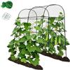 XCRFKGW Traliccio per Pomodori e Cetrioli 124x220 cm, Supporto per Piante Rampicanti in Metallo con Rete e Morsetti, Traliccio da Giardino a Forma di U Aiuti per Ortaggi, Fiori, Frutta, Zucche