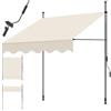 tectake® Tenda da Sole a Morsetto con Manovella, Altezza e Inclinazione Regolabile, Telo Impermeabile e Resistente ai Raggi UV, Ideale per Balcone e Terrazzo, 150x180cm - Beige