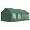 TOOLPORT Tendone per Feste 4x8 m PVC Verde Scuro 100% Impermeabile Gazebo da Giardino Tendone da Esterno Tenda Party