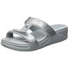 Crocs Monterey Metallic Slip On Wedge, Sandali con Zeppa Donna, Grigio (Light Grey), 34/35 EU
