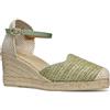 Geox D GELSA Low E, Sandalo con Zeppa Donna, Mint, 35 EU