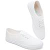 FRACORA Donna Scarpe di Tela Moda Sneakers Bianco Tennis Scarpe Casual Slip on Scarpe Floreale Ricamato Low Top Sneakers, Fiore Bianco., 38 EU