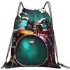 Tamiger Cool Drum Set Stampa Leggero Pieghevole Coulisse Zaino Outdoor Sport Borsa Allenamento Viaggi Yoga, bianco, One Size, Classico