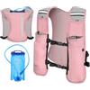 MoKo Gilet Running con Sacca Idrica 1,5L Uomo Donna, Zaino Idratazione Leggero e Traspirante con Tasche Multiple e Spallacci Regolabili per Trail, Trekking e Ciclismo, Rosa