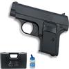 ECOMMUR Pistola Airsoft Mini Golden Hawnk GE 3004 Colore Nero | Pistola a sfere in PVC Calibro 6 mm a molla (Potenza: 0,2 joule)
