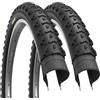 Ecovelo' 2 COPERTONI 26x1.95 (53-559) PNEUMATICI NERI MOUNTAIN BIKE PER MTB BICI BICICLETTA TASSELLATI