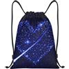 hhxvcv Zaino leggero della stampa del cuore della stella cadente del cordone, Nero , M, Classico