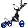 Fzaqwen Carrello da Golf Pieghevole Carrello Trolley a Spinta a 3 Ruote Leggero con Telaio in Lega di Alluminio Freno E Supporto Sacca Richiudibile Adatto a