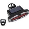 Nukinp Fanale posteriore per bicicletta, 5 modalità, indicatori di direzione con clacson da 120 dB, luce solare ricaricabile tramite USB, luce posteriore per bici elettrica con telecomando, nero