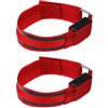 Hemobllo 2 Pezzi Bracciale LED Luminoso, Anello Luminoso per Mano, Cinturino in Nylon LED Rosso, Leggero e Confortevole, per Corsa Notturna e Casco Bici, per Uomo e Donna