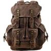 Uanqfegy Zaino in pelle cerata, zaino impermeabile vintage da viaggio