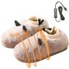 Generic Pantofole riscaldate in peluche riscaldate elettriche ricaricabili | Scaldapiedi USB in peluche, pantofole pelose per casa, viaggi, camera da letto comfort