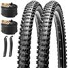 MOHEGIA Set di pneumatici per mountain bike, 2 pezzi, 26 x 2,1/27,5 x 2,1 | Kit completo di ricambio con tubi e leve, battistrada rapido per una guida fluida su sentieri
