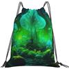 Tamiger Zaino leggero pieghevole con coulisse con stampa di funghi magici, borsa sportiva all'aperto, allenamento, viaggi, yoga, bianco, One Size, Classico