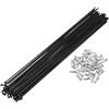 GMZQSN Set di 38 raggi per bicicletta 14G, 226-286 mm, in acciaio al carbonio, con nippli per cerchi profondi 700C e 29 (38 set da 14 G-300 mm)