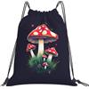 Tamiger Zaino leggero pieghevole con coulisse con stampa di funghi magici, borsa sportiva all'aperto, allenamento, viaggi, yoga, bianco, One Size, Classico