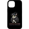 Coven Couture Witchy Halloween Fashion G Custodia per iPhone 15 Cappello da strega gatto con occhiali da sole e piume, scialle elegante