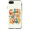 Groovy Kindie School Graduation Ts Custodia per iPhone SE (2020) / 7/8 Classe del 2039 Retro Daisy Flower Sun Groovy Anno di Laurea