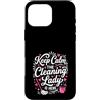 Funny Housekeeping & Cleaning Crew Appar Custodia per iPhone 16 Pro Max Keep Calm The Cleaning Lady Is Here, mocio rosa