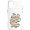 Lakelandwholesale1 Shirt Company Custodia per iPhone 16 Deutschland Karte Der Landeskinder Germania Vintage Mappa