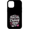 Funny Housekeeping & Cleaning Crew Appar Custodia per iPhone 12/12 Pro Keep Calm The Cleaning Lady Is Here, mocio rosa