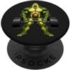 Avocado Weightlifting Fitness Cartoon Muscolare Avocado Deadlift Bodybuilding Cartoon Design PopSockets PopGrip Adesivo