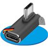Sonero Spina USB-C su presa USB-C ruotata/angolata di 90°, adattatore, 240W, 8K60Hz, alloggiamento in alluminio, nero
