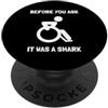 Funny Handicap Outfits & Dark Wheelchair Era uno squalo Divertente Handicap Disabili Sedia a rotelle PopSockets PopGrip Adesivo