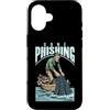 Grandio Design Geeky Computer & IT Novel Custodia per iPhone 16 Computer Hacker Andato Phishing Divertente Codice Binario Pesca Net