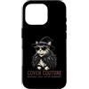 Coven Couture Witchy Halloween Fashion G Custodia per iPhone 16 Pro Cappello da strega gatto con occhiali da sole e piume, scialle elegante