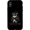 Coven Couture Witchy Halloween Fashion G Custodia per iPhone X/XS Cappello da strega gatto con occhiali da sole e piume, scialle elegante