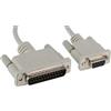ROLINE 1.8m, DB9 F - DB25 M cavo seriale Grigio 1,8 m
