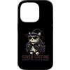 Coven Couture Witchy Halloween Fashion G Custodia per iPhone 14 Pro Cappello da strega gatto con occhiali da sole e piume, scialle elegante