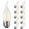 MAYCOLOR Lampadina E27 Candela Fiamma 4W Equivalenti 40W, 400Lumen, Bianca Fredda 6500K, LED E27 Candela per Lampadari di Cristallo e Illuminazione Decorativa, Vetro Opaco, 10 Pezzi