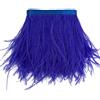 Sowder, orlo sfrangiato con piume di struzzo con nastro di raso per abito, per cucito, artigianato, costumi, decorazioni, confezione da 1,8 m Royal Blue