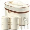 VETOLAKA Set di 4 thermos per alimenti, 2 x 420 ml + 2 x 620 ml, in acciaio inox, contenitore per il pranzo con sacchetto, thermos a prova di perdite, ideale per zuppe, alimenti per bambini, porridge