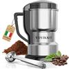 YOYIKKO Macina Caffe' Elettrico 400W, Macina Caffè Multifunzione，Lame e Contenitore in Acciaio Inox，Macinacaffè Per caffè, spezie e altri alimenti (argento)