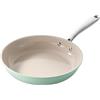 Redchef Padella a induzione, 24 cm, rivestimento antiaderente in ceramica, con manico in acciaio inox, senza PTFE, senza PFAS, resistente al forno, lavabile in lavastoviglie, verde