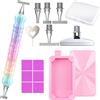 jecxucci Penna Diamond Art, include 1, 3, 6, 9, punte filettate in acciaio e vassoi per pittura a diamante con coperchi, accessori e strumenti per diamond painting 5D, kit di penne per trapano (colorato)