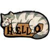 BIANCHERIAWEB Zerbino Entrata Ingresso Esterno Antiscivolo Sagomato Cocco 40x70 Animal Cat Hello