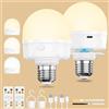 Ylatoial Lampadina ricaricabile E27 con telecomando - USB C ricaricabile a LED con batteria da 2200 mAh gancio magnetico a batteria da 2200 mAh, timer regolabile per esterni, luce da campeggio, luce di